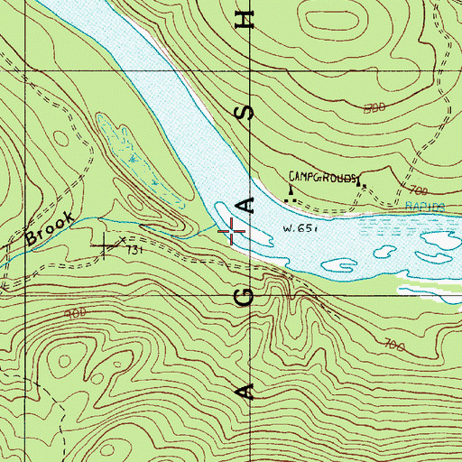 Topographic Map of Carter Brook, ME