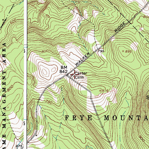 Topographic Map of Carter Cemetery, ME