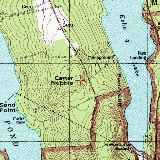 Topographic Map of Carter Nubble, ME