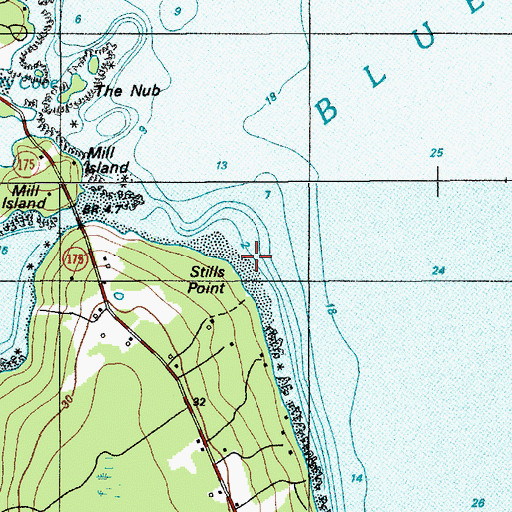 Topographic Map of Stills Point, ME