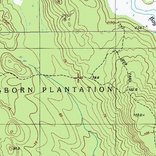 Topographic Map of Carter Spring, ME