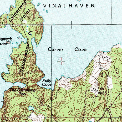 Topographic Map of Carver Cove, ME