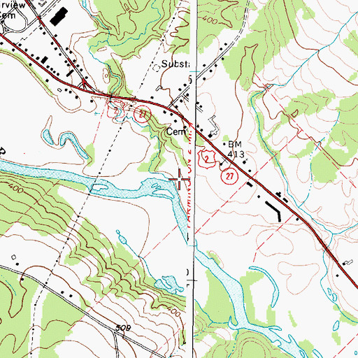Topographic Map of Cascade Brook, ME