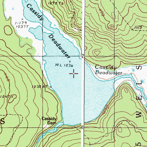 Topographic Map of Cassidy Deadwater, ME