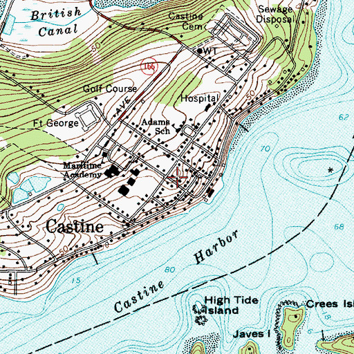 Topographic Map of Castine, ME