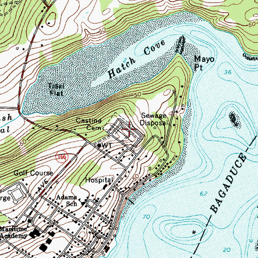 Topographic Map of Castine Cemetery, ME