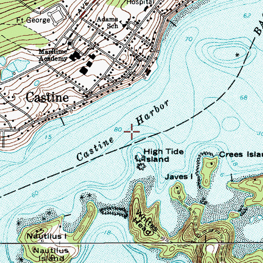Topographic Map of Castine Harbor, ME