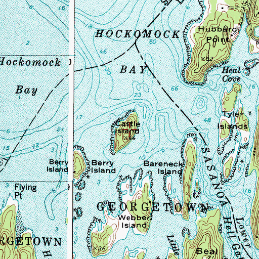 Topographic Map of Castle Island, ME
