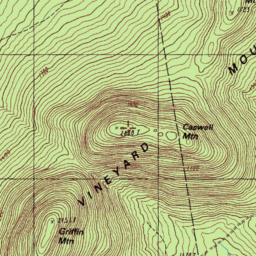 Topographic Map of Caswell Mountain, ME