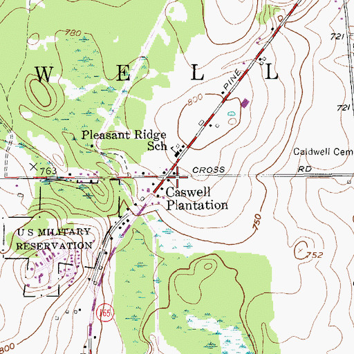 Topographic Map of Caswell Plantation, ME
