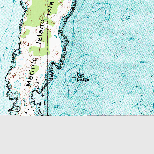 Topographic Map of Cat Ledge, ME