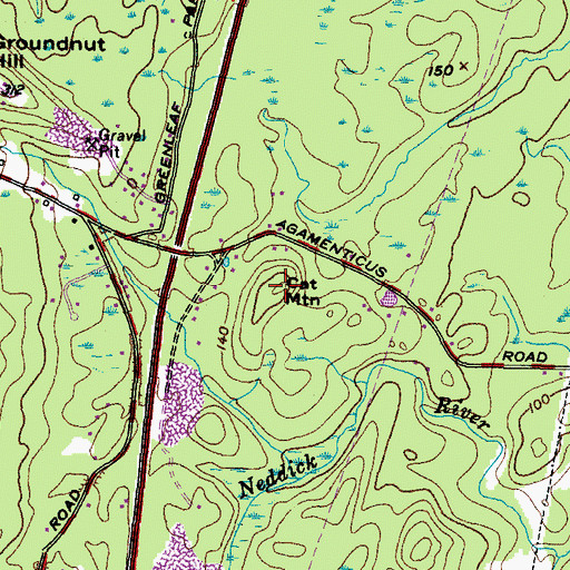 Topographic Map of Cat Mountain, ME