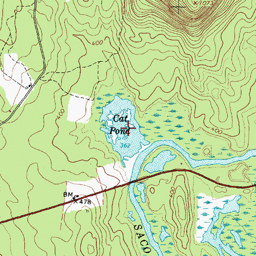Topographic Map of Cat Pond, ME