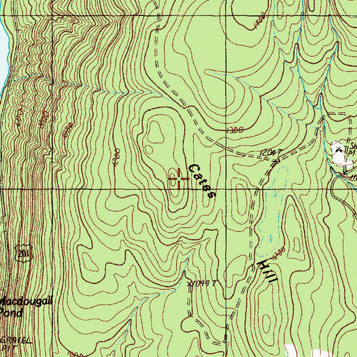 Topographic Map of Cates Hill, ME
