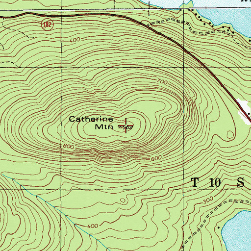 Topographic Map of Catherine Mountain, ME