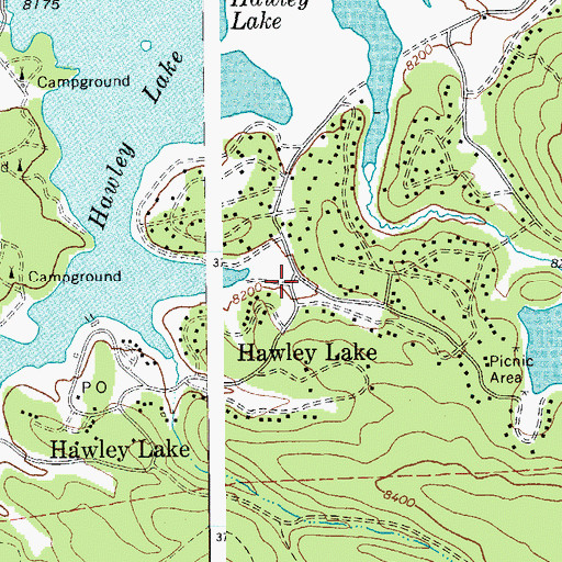 Topographic Map of Hawley Lake, AZ