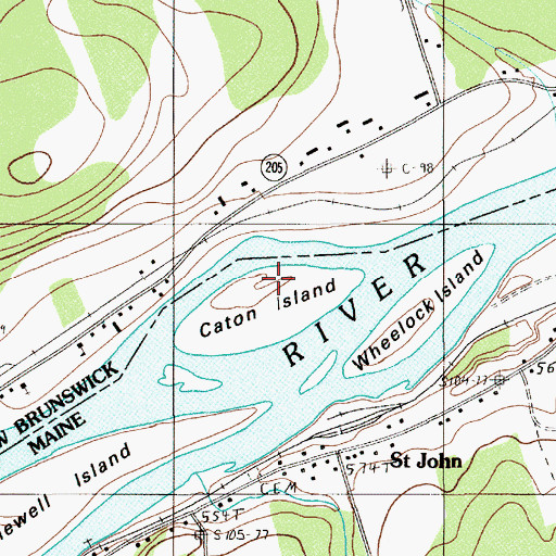 Topographic Map of Caton Island, ME