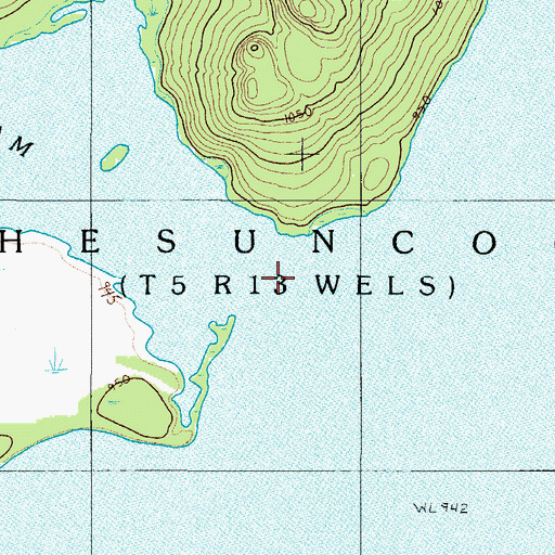 Topographic Map of Caucomgomoc Stream, ME