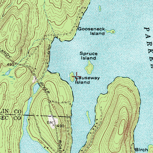 Topographic Map of Causeway Island, ME