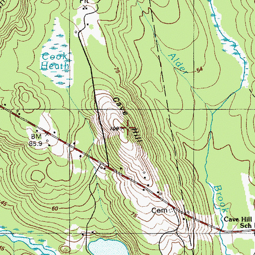 Topographic Map of Cave Hill, ME