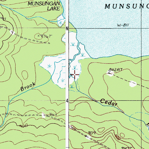 Topographic Map of Cedar Brook, ME