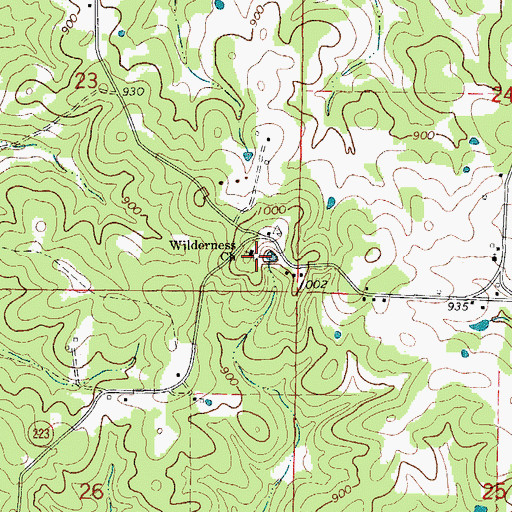 Topographic Map of Wilderness Church, AR