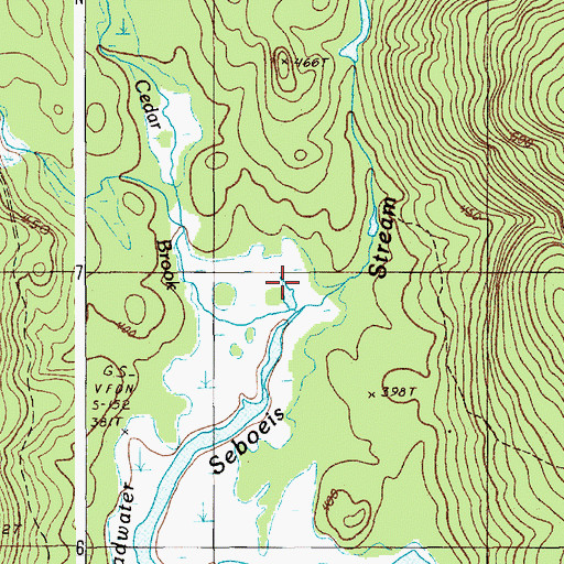Topographic Map of Cedar Brook, ME