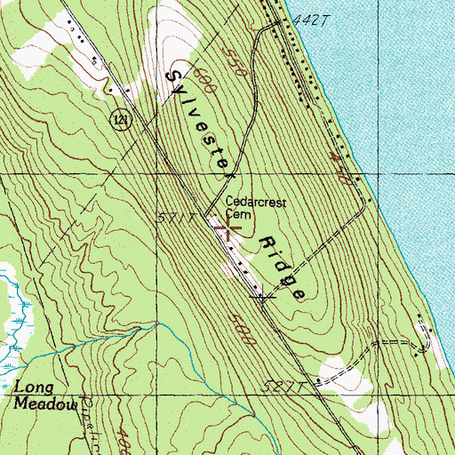 Topographic Map of Cedar Crest Cemetery, ME