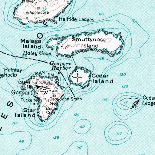 Topographic Map of Cedar Island, ME
