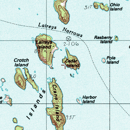 Topographic Map of Cedar Island, ME