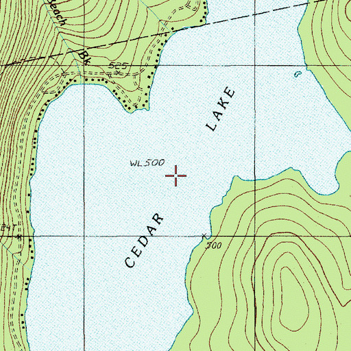 Topographic Map of Cedar Lake, ME