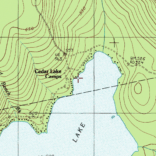 Topographic Map of Cedar Lake Camps, ME
