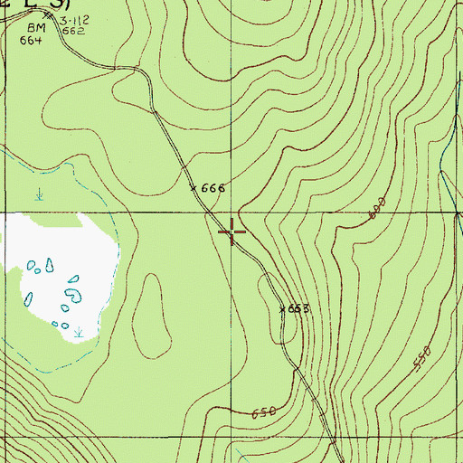 Topographic Map of Cedar Lake Trail, ME