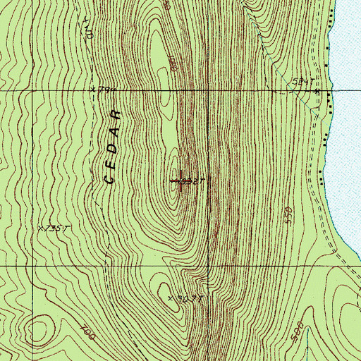 Topographic Map of Cedar Mountain, ME