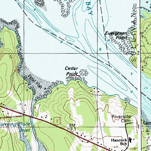 Topographic Map of Cedar Point, ME