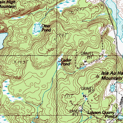 Topographic Map of Cedar Pond, ME