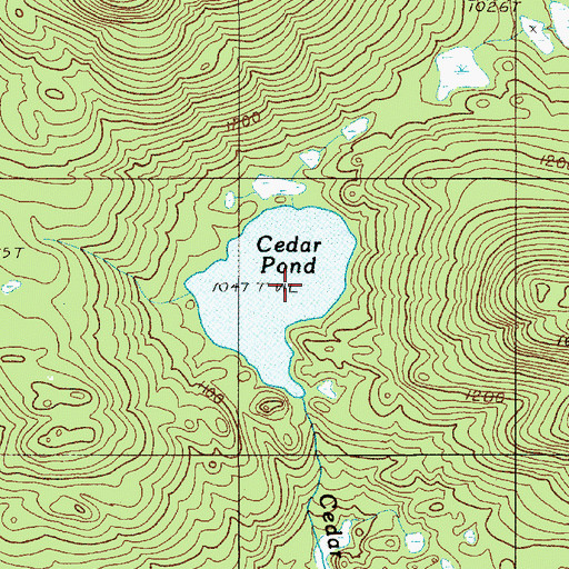 Topographic Map of Cedar Pond, ME