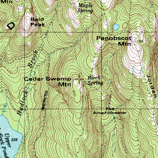 Topographic Map of Cedar Swamp Mountain, ME