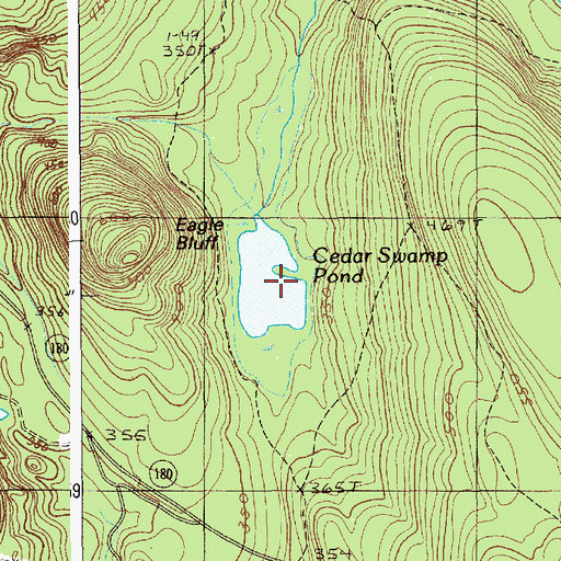 Topographic Map of Cedar Swamp Pond, ME