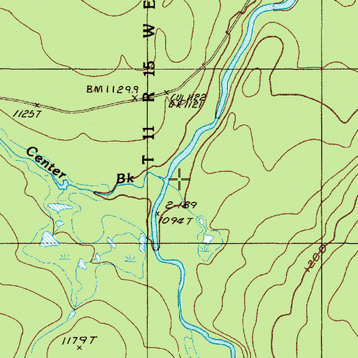 Topographic Map of Center Brook, ME