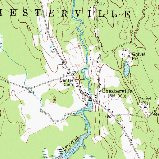 Topographic Map of Center Cemetery, ME