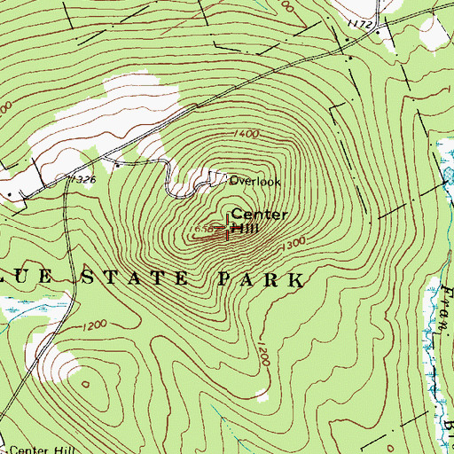 Topographic Map of Center Hill, ME
