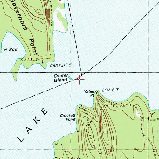 Topographic Map of Center Island, ME