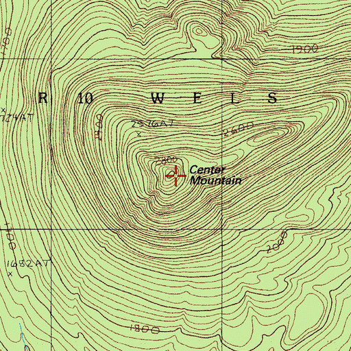 Topographic Map of Center Mountain, ME