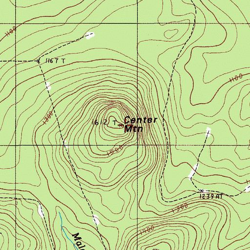Topographic Map of Center Mountain, ME
