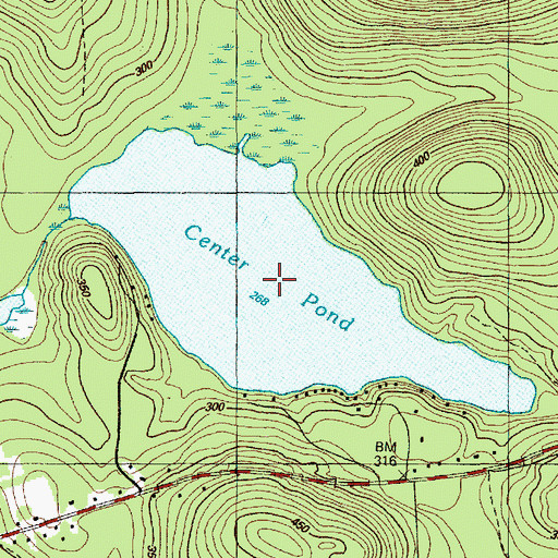 Topographic Map of Center Pond, ME