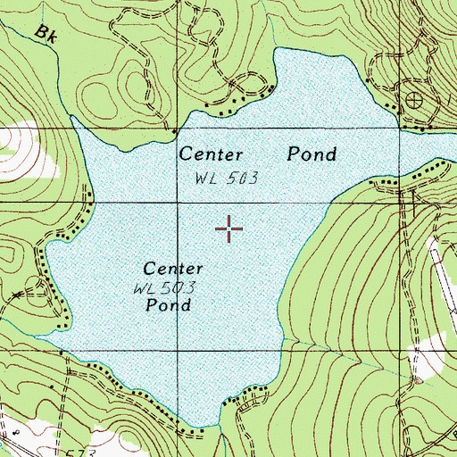 Topographic Map of Center Pond, ME