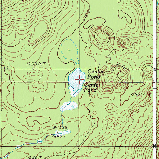 Topographic Map of Center Pond, ME