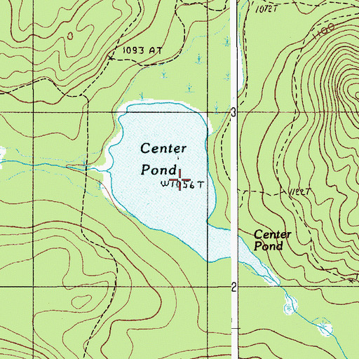 Topographic Map of Center Pond, ME