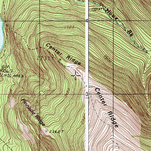 Topographic Map of Center Ridge, ME